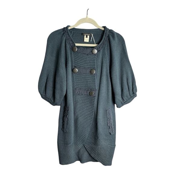 Nanette Lepore Blue Sweater Dress With Button Detail Size Small - Picture 1 of 7